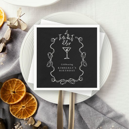 Hand Drawn A Tiny Bit Older Black Birthday Party  Servet