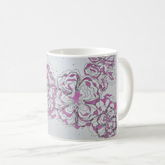 Hand-Drawn Abstract Floral Line Art Mug Koffiemok