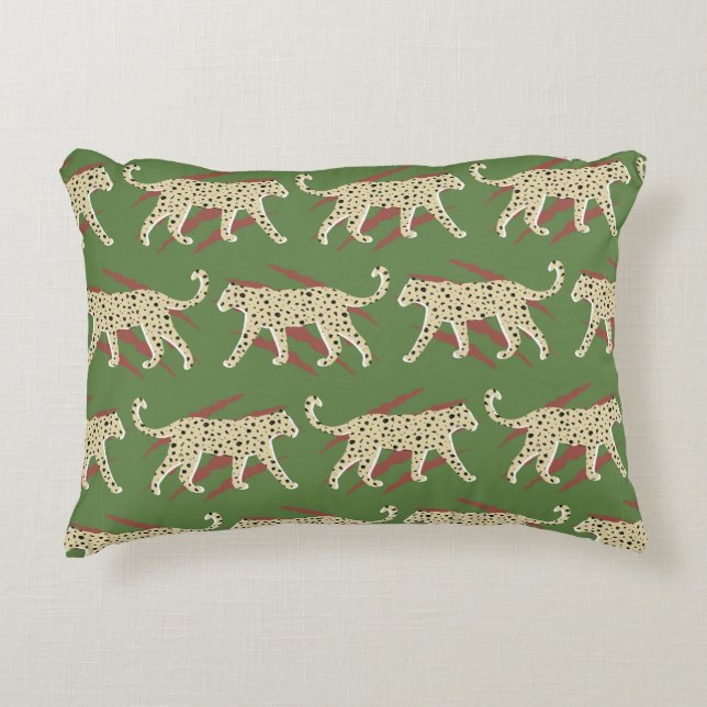 Hand Drawn Abstract Leopard Cheetah met Animal Sk Accent Kussen (Voorkant)