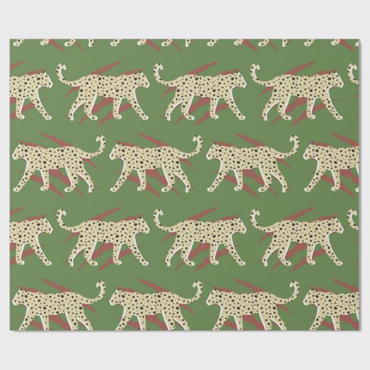 Hand Drawn Abstract Leopard Cheetah met Animal Sk Cadeaupapier (Vlak)