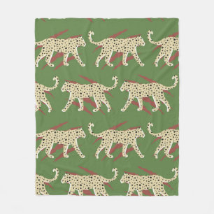 Hand Drawn Abstract Leopard Cheetah met Animal Sk Fleece Deken