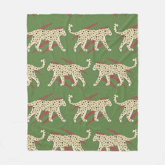 Hand Drawn Abstract Leopard Cheetah met Animal Sk Fleece Deken (Voorkant)