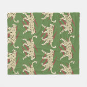 Hand Drawn Abstract Leopard Cheetah met Animal Sk Fleece Deken (Voorkant (Horizontaal))