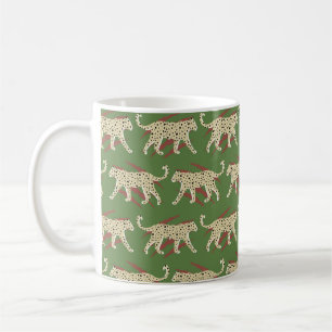 Hand Drawn Abstract Leopard Cheetah met Animal Sk Koffiemok