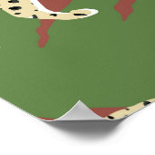 Hand Drawn Abstract Leopard Cheetah met Animal Sk Poster (Hoek)