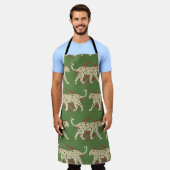 Hand Drawn Abstract Leopard Cheetah met Animal Sk Schort (Gedragen)