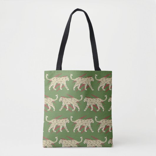 Hand Drawn Abstract Leopard Cheetah met Animal Sk Tote Bag (Voorkant)