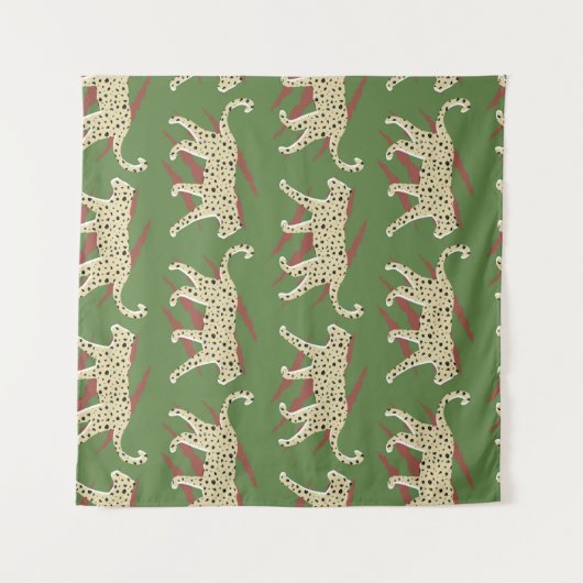 Hand Drawn Abstract Leopard Cheetah met Animal Sk Wandkleed (Voorkant (horizontaal))