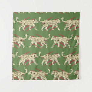 Hand Drawn Abstract Leopard Cheetah met Animal Sk Wandkleed