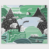 Hand drawn abstract scandinavian graphic illustrat cadeaupapier (Vlak)