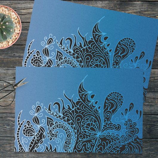 Hand Drawn Abstract Tribal Hippie Doodle Bohemian Tissuepapier