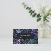 Hand-Drawn Abstracte Cirkels, Blauw, Zwarte Paars, Visitekaartje (Staand voorkant)