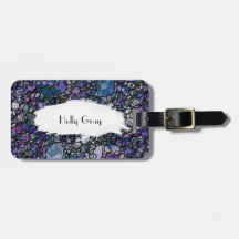 Hand-Drawn Abstracte Zwarte Cirkels, Blauw, Paars,