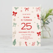 Hand Drawn Adult Christmas Party  Kaart (Staand voorkant)