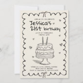Hand Drawn Adult Scribble Birthday  Kaart (Voorkant)