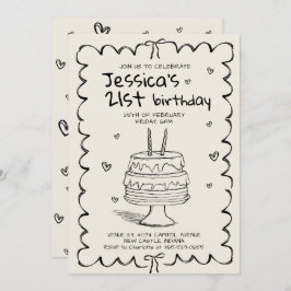 Hand Drawn Adult Scribble Birthday  Kaart