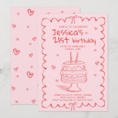 Hand Drawn Adult Scribble Birthday  Kaart (Voorkant / Achterkant)