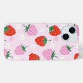 Hand-Drawn Aesthetic Strawberry Seamless Pattern Case-Mate iPhone Case (Achterkant (horizontaal))