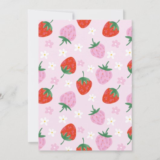 Hand-Drawn Aesthetic Strawberry Seamless Pattern  Kaart (Voorkant)