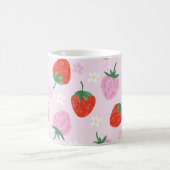  Hand-Drawn Aesthetic Strawberry Seamless Pattern Koffiemok (Center)