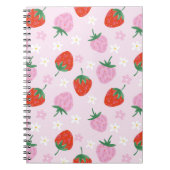 Hand-Drawn Aesthetic Strawberry Seamless Pattern Notitieboek (Voorkant)