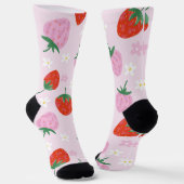 Hand-Drawn Aesthetic Strawberry Seamless Pattern Sokken (Gebogen)