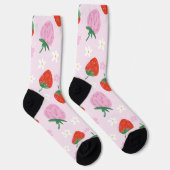 Hand-Drawn Aesthetic Strawberry Seamless Pattern Sokken (Rechts)