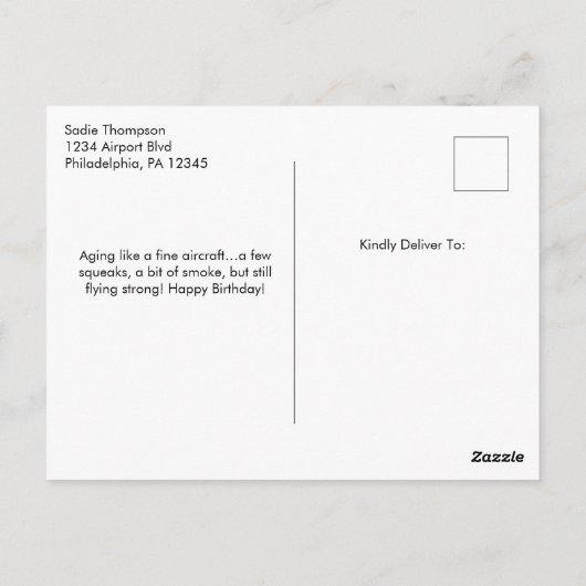 Hand drawn Airplanes Aviation Pilot Aviator Fun Briefkaart (Achterkant)