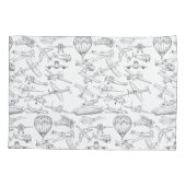 Hand drawn Airplanes Aviation Pilot Aviator Fun Kussensloop (Achterkant-Links)