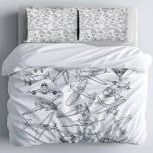 Hand drawn Airplanes Aviation Pilot Aviator Fun Kussensloop