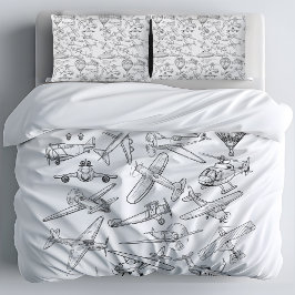 Hand drawn Airplanes Aviation Pilot Aviator Fun Kussensloop