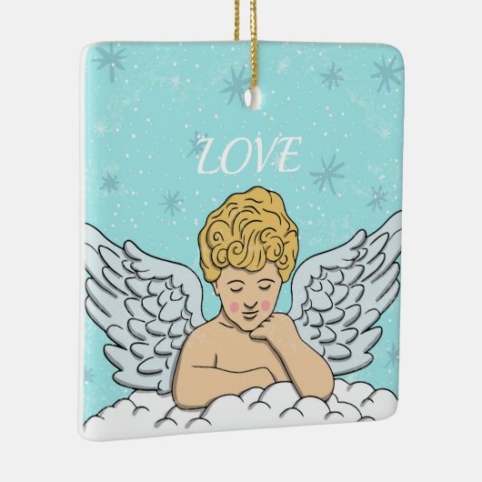 Hand Drawn Angel Keramisch Ornament (Rechts)