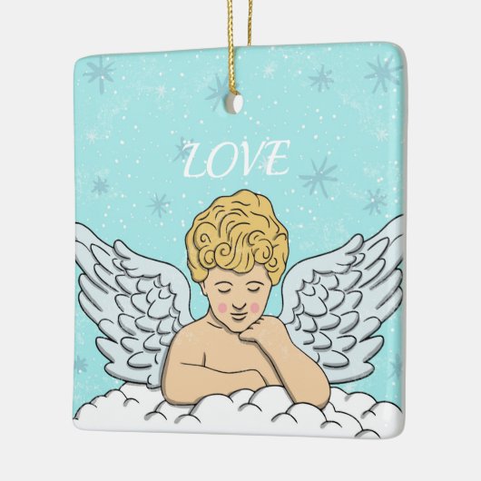 Hand Drawn Angel Keramisch Ornament (Links)