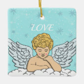 Hand Drawn Angel Keramisch Ornament (Voorkant)