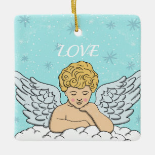 Hand Drawn Angel Keramisch Ornament