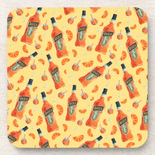 Hand Drawn Aperol Spritz Cocktail Hour Onderzetter (Voorkant)