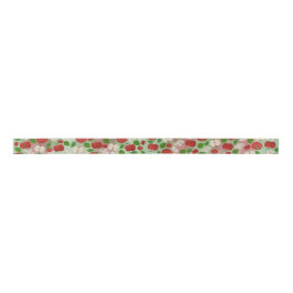 Hand-Drawn Apple Ribbon – Rustic Modern Satijnen Lint