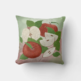 Hand-Drawn Apple Throw Pillow – Farmhouse Orchard  Kussen