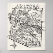 Hand Drawn Arizona Map | POSTER (Voorkant)