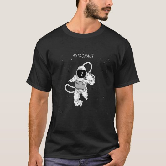 Hand Drawn Astronaut Space T-shirt (Voorkant)
