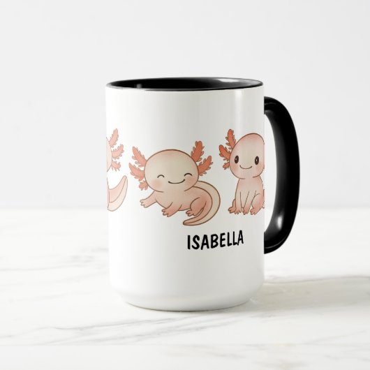 Hand Drawn Axolotl Custom Cute Mug Mok (Voorkant rechts)