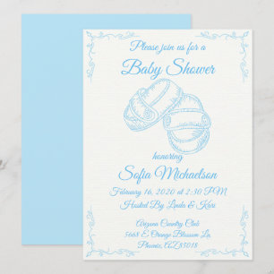 Hand Drawn Baby Boy Baby shower nodigt uit Kaart