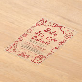 Hand Drawn Baby It's Cold Outside Baby Shower Acryl Uitnodigingen (Laagn)