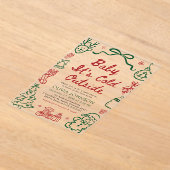 Hand Drawn Baby It's Cold Outside Baby Shower Acryl Uitnodigingen (Laagn)