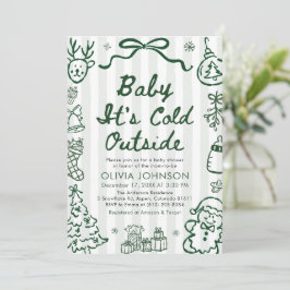 Hand Drawn Baby It's Cold Outside Baby Shower Kaart