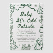 Hand Drawn Baby It's Cold Outside Baby Shower Vellum Uitnodigingen (Voorkant)
