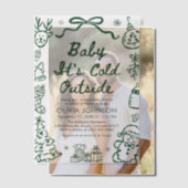 Hand Drawn Baby It's Cold Outside Baby Shower Vellum Uitnodigingen (Offset (Koppel))