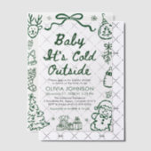 Hand Drawn Baby It's Cold Outside Baby Shower Vellum Uitnodigingen (Offset (Uitnodiging))