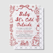 Hand Drawn Baby It's Cold Outside Baby Shower Vellum Uitnodigingen (Offset (Uitnodiging))