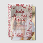 Hand Drawn Baby It's Cold Outside Baby Shower Vellum Uitnodigingen (Offset (Koppel))